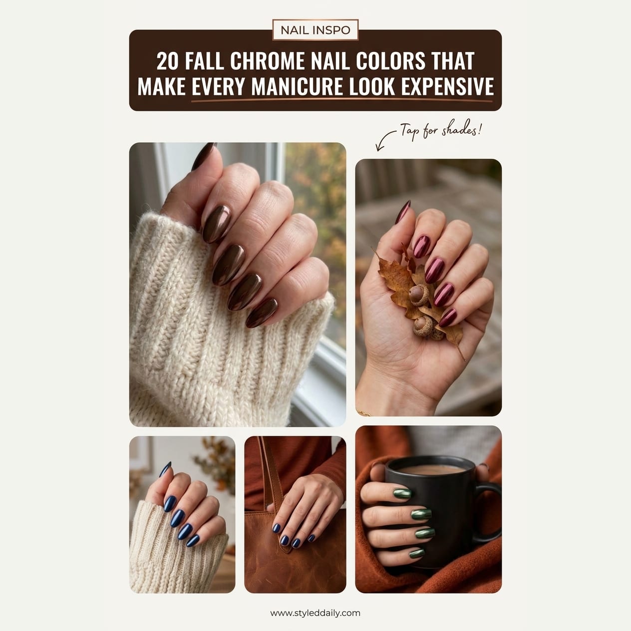 20 Fall Chrome Nail Colors That Make Every Manicure Look Expensive - free crochet patterns to make and save