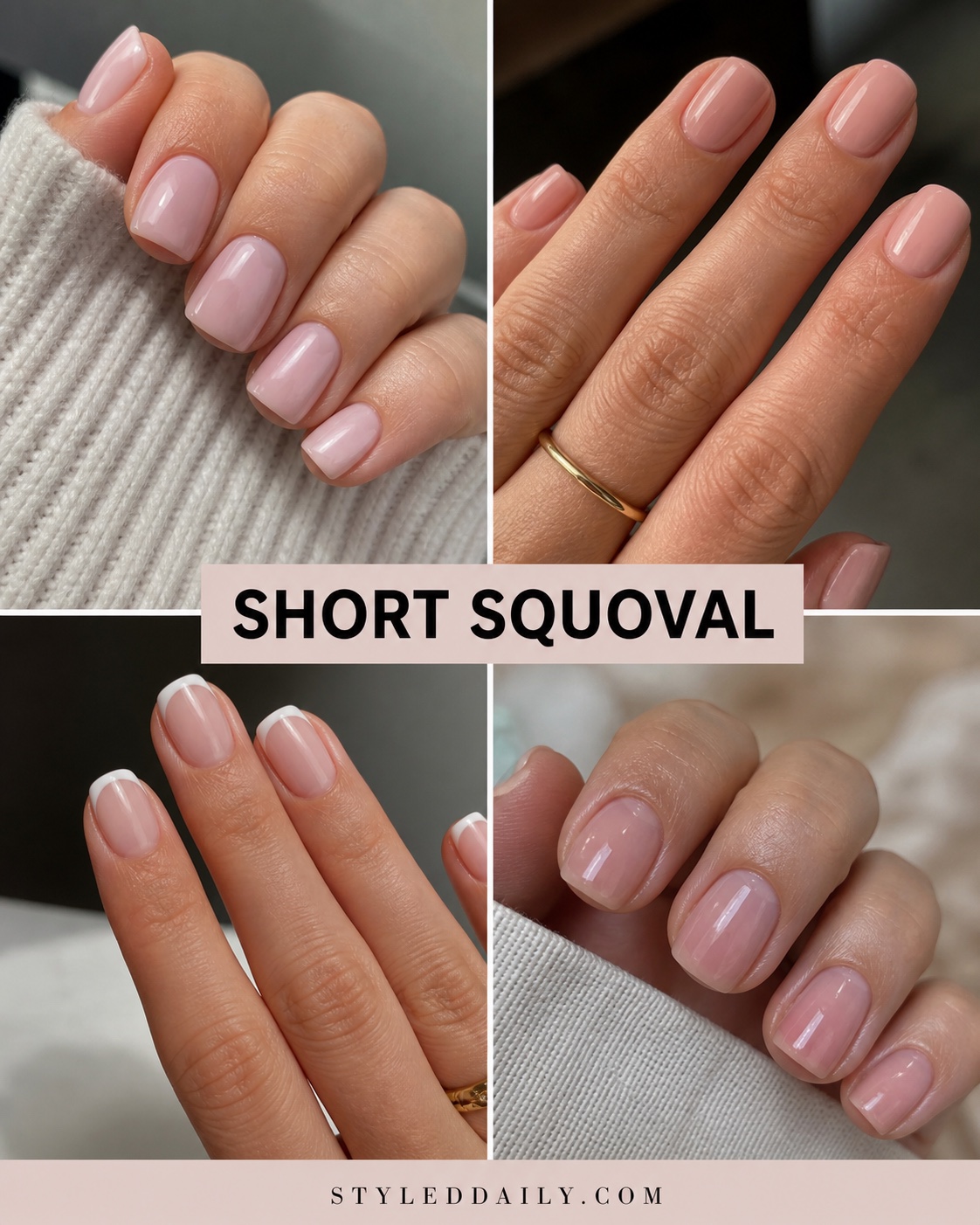 Four ultrarealistic short squoval manicure ideas for fall 2026