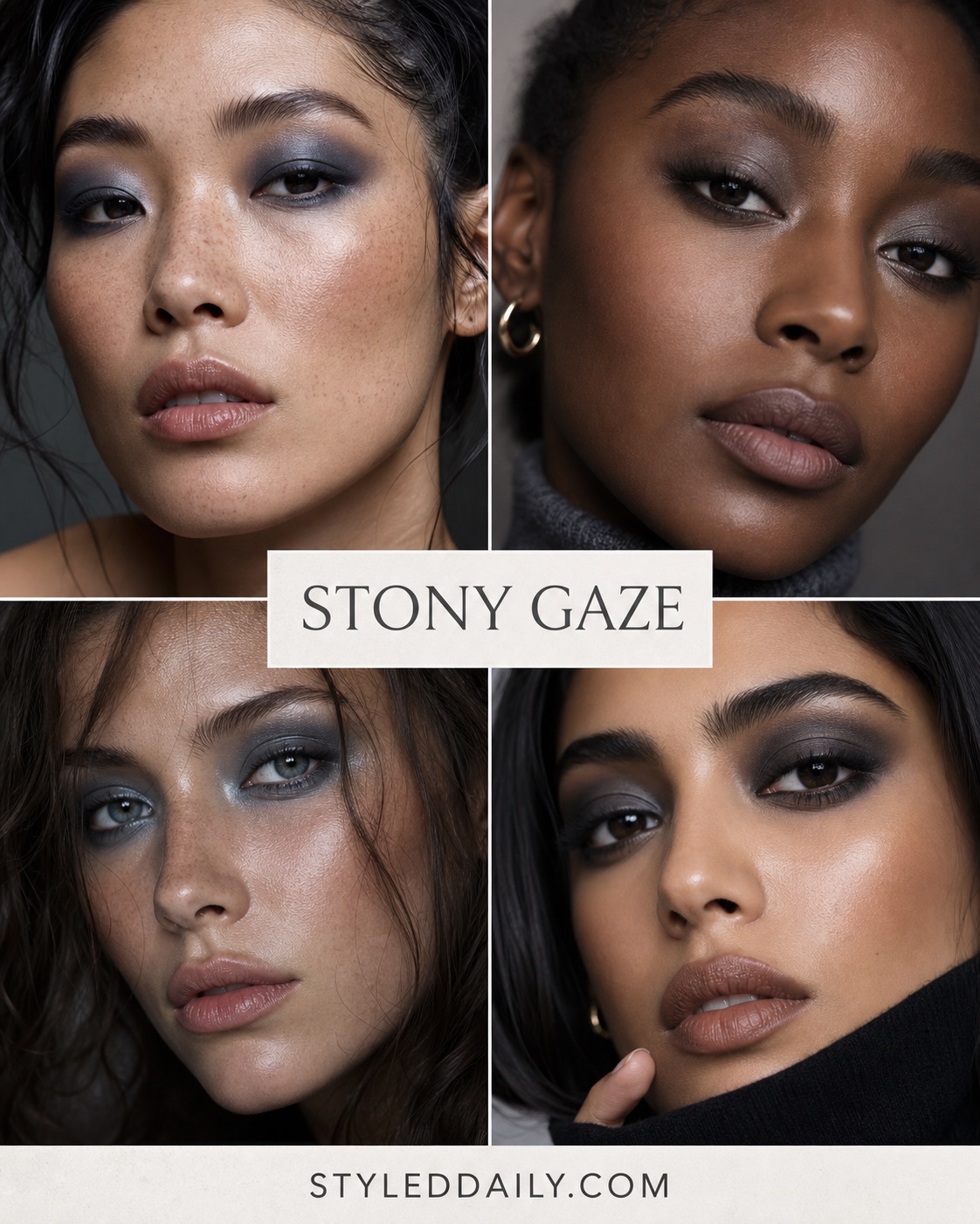 Stony gray eye makeup looks for fall 2026