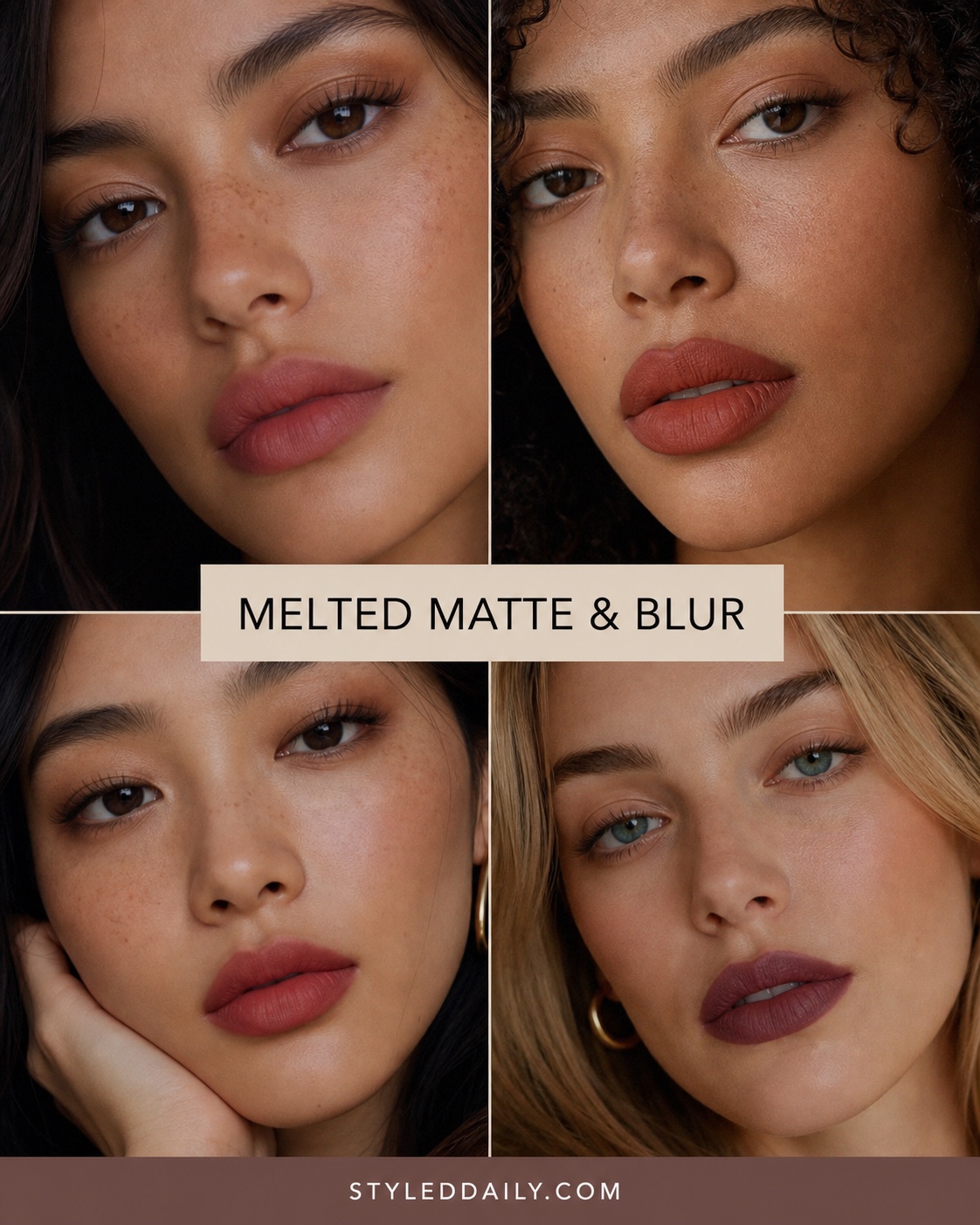 Blurred matte lipstick looks for fall 2026