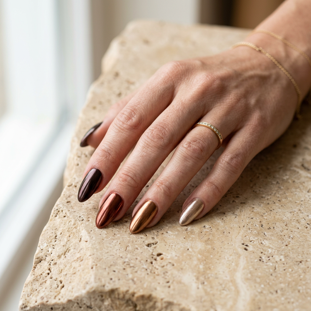 Fall Chrome Nail Colors